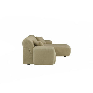 Khatri L-Shaped Three Seater Corner Sofa – Premium Chenille Fabric Modular Sofa Set for Living Room | Contemporary Modern Design (Light Green & Dark Green) - Sleek Furniture