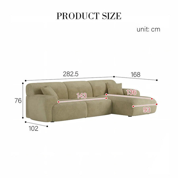 Khatri L-Shaped Three Seater Corner Sofa – Premium Chenille Fabric Modular Sofa Set for Living Room | Contemporary Modern Design (Light Green & Dark Green) - Sleek Furniture