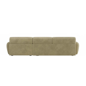 Khatri L-Shaped Three Seater Corner Sofa – Premium Chenille Fabric Modular Sofa Set for Living Room | Contemporary Modern Design (Light Green & Dark Green) - Sleek Furniture