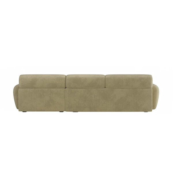 Khatri L-Shaped Three Seater Corner Sofa – Premium Chenille Fabric Modular Sofa Set for Living Room | Contemporary Modern Design (Light Green & Dark Green) - Sleek Furniture
