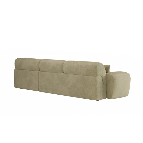 Khatri L-Shaped Three Seater Corner Sofa – Premium Chenille Fabric Modular Sofa Set for Living Room | Contemporary Modern Design (Light Green & Dark Green) - Sleek Furniture