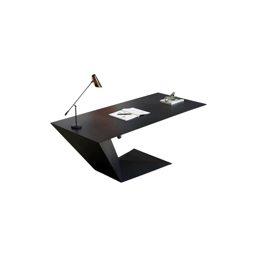 Kofi Modern Home Office Desk with Chair Set – Black Wood Study Table with PU Leather Chair, Contemporary Workspace Furniture for Home & Office - Sleek Furniture