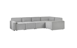 Lago Modular Corner Sofa Unit – Contemporary Grey Linen Combination Seating Section - Sleek Furniture