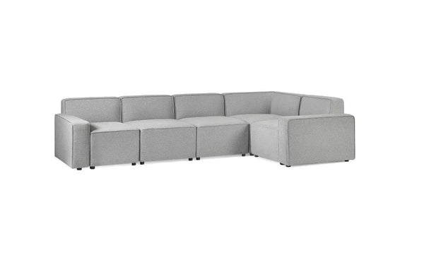 Lago Modular Corner Sofa Unit – Contemporary Grey Linen Combination Seating Section - Sleek Furniture