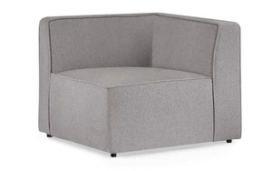 Lago Modular Corner Sofa Unit – Contemporary Grey Linen Combination Seating Section - Sleek Furniture