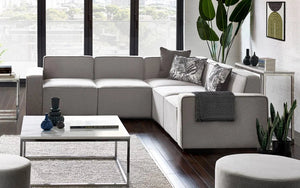 Lago Modular Sofa Arm Pair – Grey Linen Upholstered Replacement Arms for Customisable Lago Seating Collection - Sleek Furniture