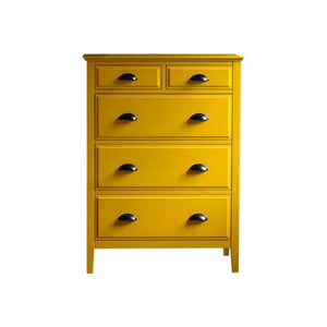 Langton Contemporary Chest of Drawers in Yellow with Metal Frame & Wooden Storage Design - Sleek Furniture