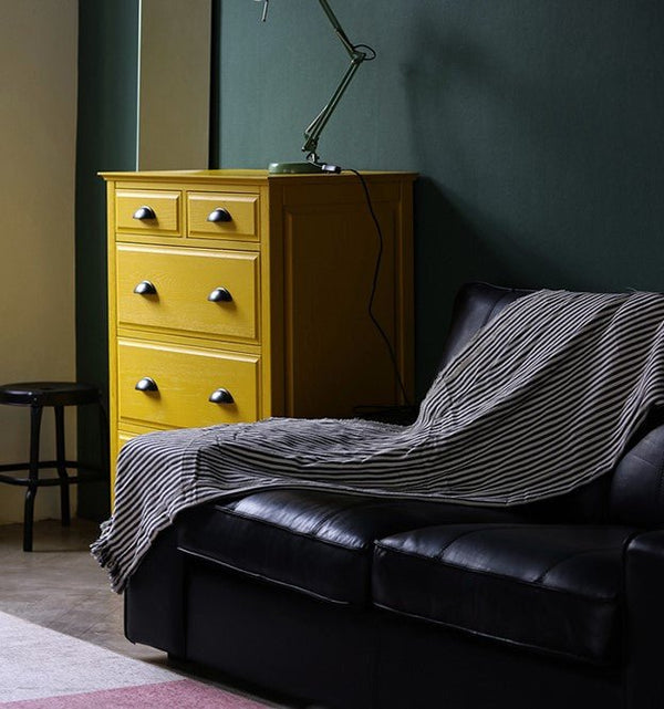 Langton Contemporary Chest of Drawers in Yellow with Metal Frame & Wooden Storage Design - Sleek Furniture
