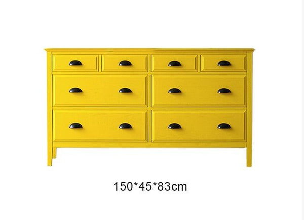 Langton Contemporary Chest of Drawers in Yellow with Metal Frame & Wooden Storage Design - Sleek Furniture
