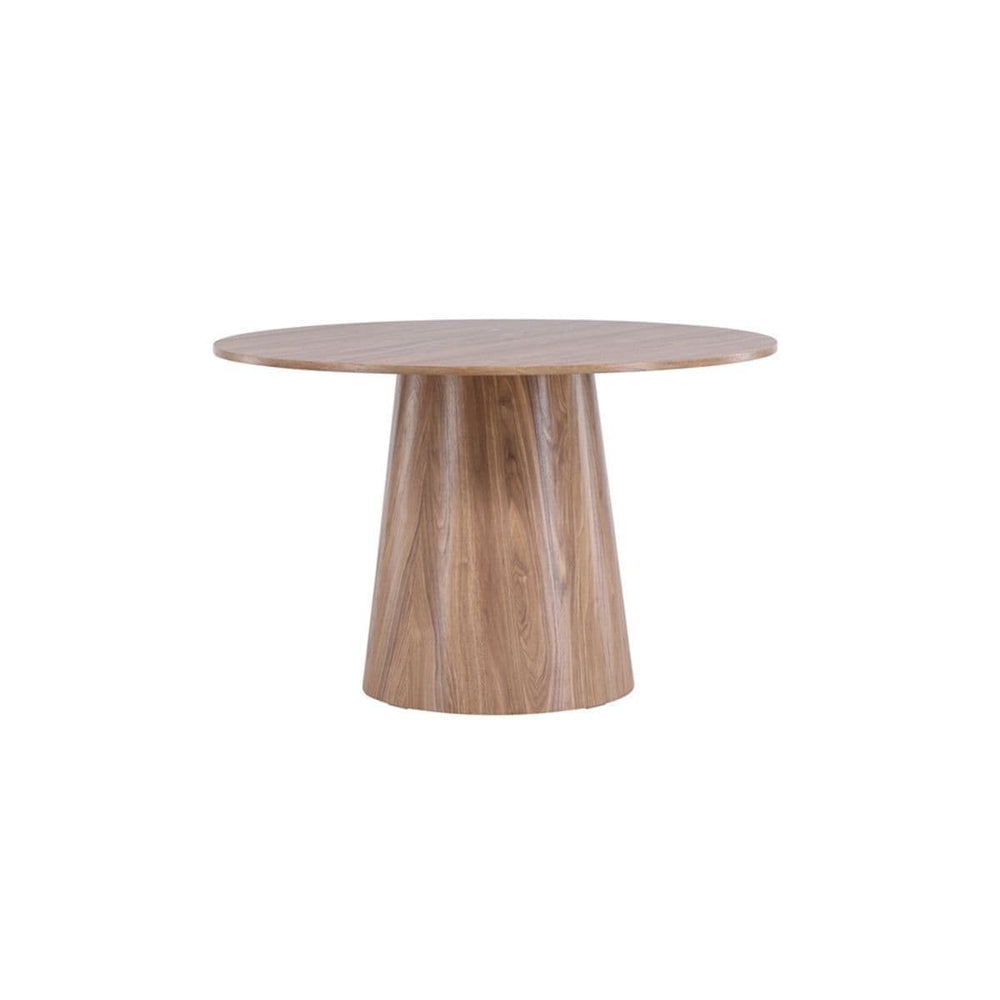 Lanzo Round Dining Table 120 cm | Scandinavian MDF Design with Cylindrical Base