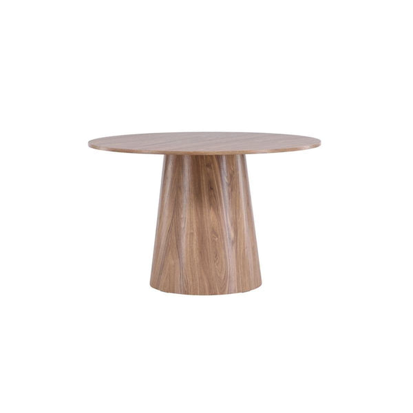 Lanzo Round Dining Table 120 cm | Scandinavian MDF Design with Cylindrical Base