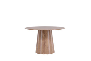 Lanzo Round Dining Table 120 cm | Scandinavian MDF Design with Cylindrical Base