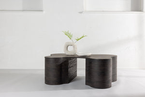 Larvik Coffee Table in Mocca | Modern Stylish MDF & Veneer Table with Rounded Edges