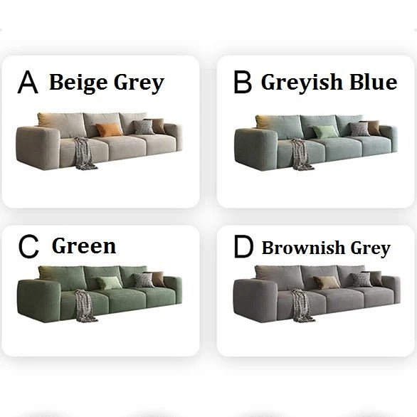 Lionel Three Seater Linen Fabric Sofa | Modern Contemporary 3-Seater Couch with High Density Sponge Cushioning | No Assembly Required Living Room Sofa - Sleek Furniture