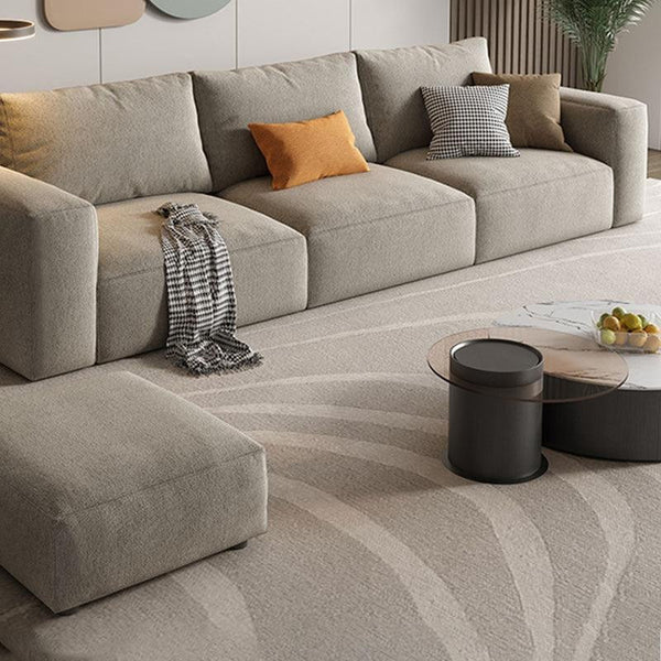 Lionel Three Seater Linen Fabric Sofa | Modern Contemporary 3-Seater Couch with High Density Sponge Cushioning | No Assembly Required Living Room Sofa - Sleek Furniture