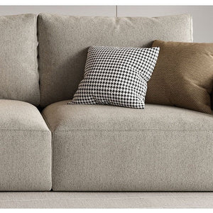Lionel Three Seater Linen Fabric Sofa | Modern Contemporary 3-Seater Couch with High Density Sponge Cushioning | No Assembly Required Living Room Sofa - Sleek Furniture