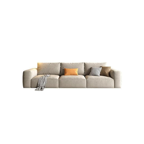 Lionel Three Seater Linen Fabric Sofa | Modern Contemporary 3-Seater Couch with High Density Sponge Cushioning | No Assembly Required Living Room Sofa - Sleek Furniture