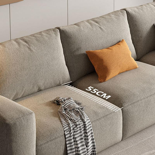 Lionel Three Seater Linen Fabric Sofa | Modern Contemporary 3-Seater Couch with High Density Sponge Cushioning | No Assembly Required Living Room Sofa - Sleek Furniture