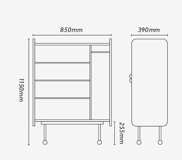 Lipa Small Sideboard Cabinet – Solid Wood & Rattan Storage Unit, Cherry Finish Modern Contemporary Cabinet for Living Room, Hallway & Bedroom - Sleek Furniture