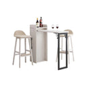 Liz Extendable Bar Table Set with Wine Cabinet – Oak Finish Modern Wooden Kitchen & Dining Furniture Set - Sleek Furniture
