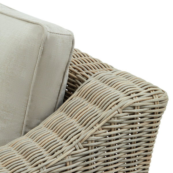 Capri Collection Outdoor Armchair – HDPE Wicker, Powder-Coated Frame, Quick-Dry Olefin Cushions | 22952 - My Store