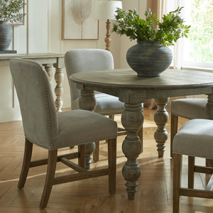 Rutland Collection Round Dining Table – 120cm Solid Wood Dining Table in Brown - My Store