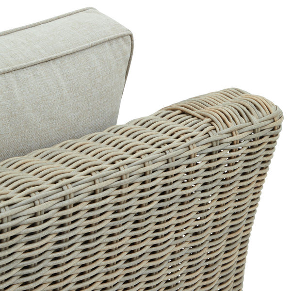 Capri Collection Outdoor Armchair – HDPE Wicker, Powder-Coated Frame, Quick-Dry Olefin Cushions | 22952 - My Store