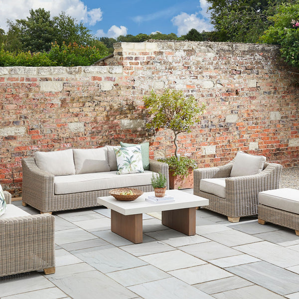 Capri Collection Outdoor Armchair – HDPE Wicker, Powder-Coated Frame, Quick-Dry Olefin Cushions | 22952 - My Store