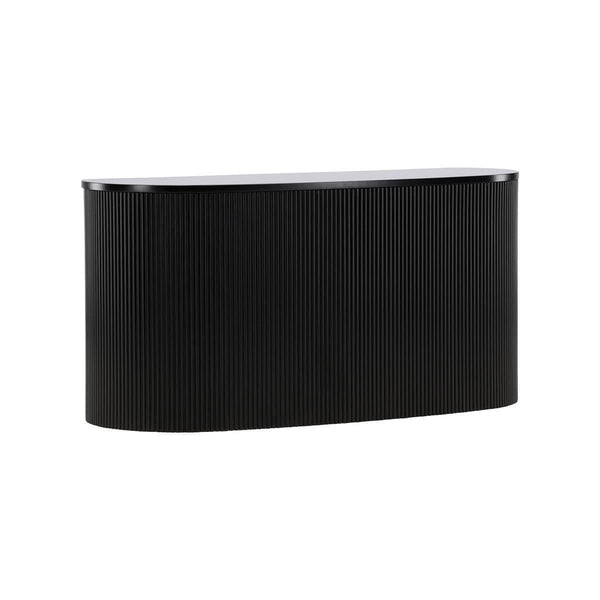Loca Wall Cabinet 120 cm | Black Ribbed Modern Storage Furniture