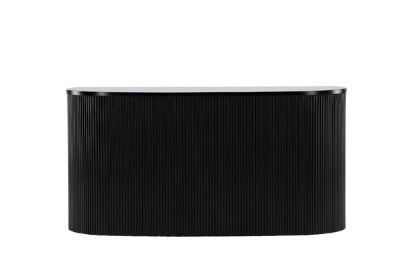 Loca Wall Cabinet 120 cm | Black Ribbed Modern Storage Furniture