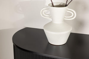 Loca Wall Cabinet 120 cm | Black Ribbed Modern Storage Furniture