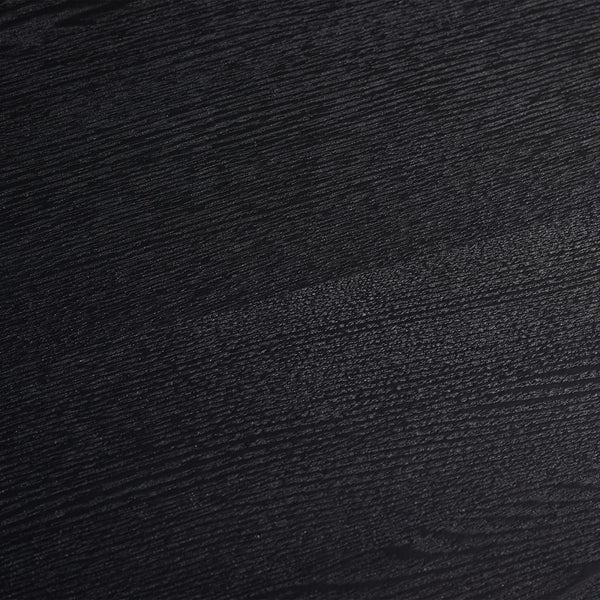 Louis Black Fluted Compact Coffee Table – Modern Matt Black Living Room Centre Table with Elegant Ribbed Detailing - Sleek Furniture