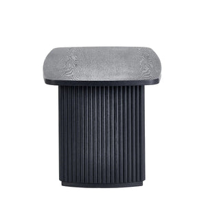 Louis Black Fluted Compact Coffee Table – Modern Matt Black Living Room Centre Table with Elegant Ribbed Detailing - Sleek Furniture