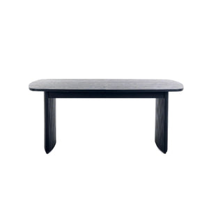 Louis Black Fluted Extending Dining Table – Modern Matt Black Pedestal Dining Table for 6–10 Seater Dining Rooms - Sleek Furniture