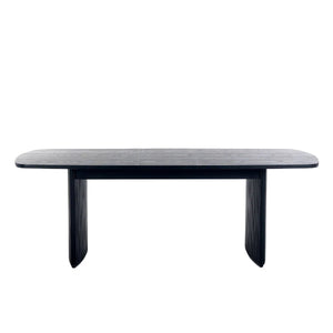 Louis Black Fluted Extending Dining Table – Modern Matt Black Pedestal Dining Table for 6–10 Seater Dining Rooms - Sleek Furniture