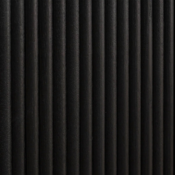 Louis Black Fluted Sideboard with 3 Push-Touch Doors – Modern Matt Black Storage Cabinet - Sleek Furniture