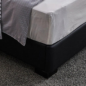 Luca Luxury King & Super King Size Upholstered Bed Frame with Leather Finish, Modern Platform Bed with Solid Wood & Steel Support, Black - Sleek Furniture