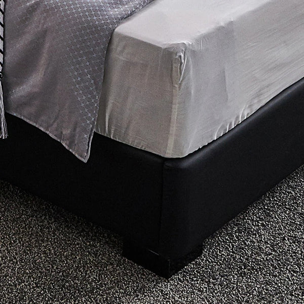 Luca Luxury King & Super King Size Upholstered Bed Frame with Leather Finish, Modern Platform Bed with Solid Wood & Steel Support, Black - Sleek Furniture