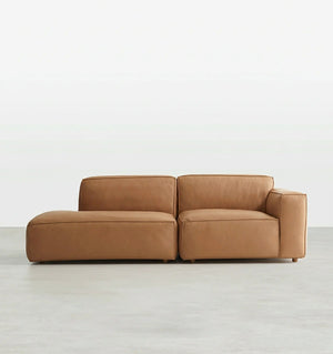 Lucian 4 Seater Corner Sofa – Modular Real Leather Corner Sofa with High Density Foam Cushions, Contemporary Modern Living Room Sofa - Sleek Furniture
