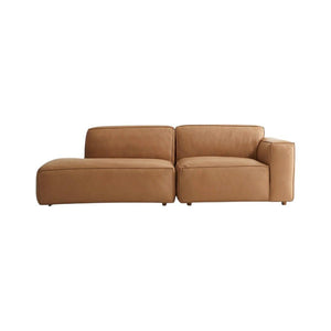 Lucian 4 Seater Corner Sofa – Modular Real Leather Corner Sofa with High Density Foam Cushions, Contemporary Modern Living Room Sofa - Sleek Furniture