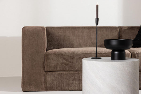 Lumi 3-Seater Sofa – Brown Linen Look Fabric – Modern Minimalist Design – Mmilo