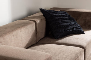 Lumi 3-Seater Sofa – Brown Linen Look Fabric – Modern Minimalist Design – Mmilo