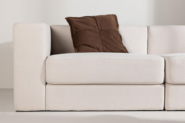 Lumi 3-Seater Sofa | White Linen Modern Living Room Sofa