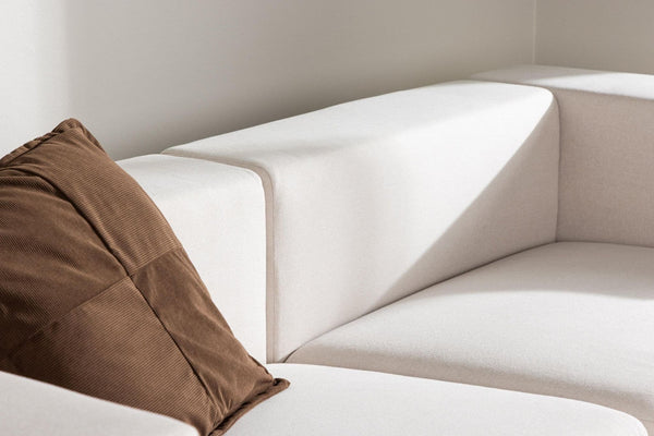 Lumi 3-Seater Sofa | White Linen Modern Living Room Sofa