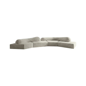 Lumi Modular Cloud 3-Seater Sofa | Contemporary Velvet Upholstered Deep-Seat Modular Sofa with Plush Sponge Cushioning | Modern Living Room Couch - Sleek Furniture