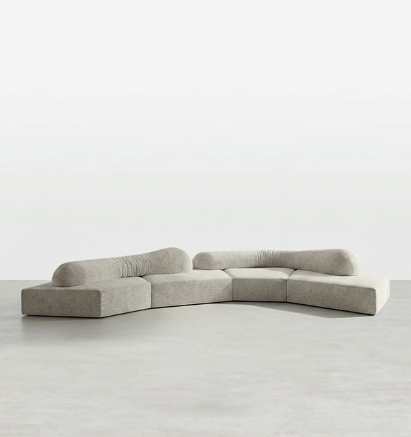 Lumi Modular Cloud 3-Seater Sofa | Contemporary Velvet Upholstered Deep-Seat Modular Sofa with Plush Sponge Cushioning | Modern Living Room Couch - Sleek Furniture