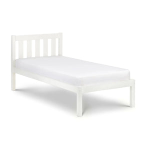 Luna 135cm Double Wooden Bed Frame in Surf White Solid Pine with Slatted Base - Sleek Furniture