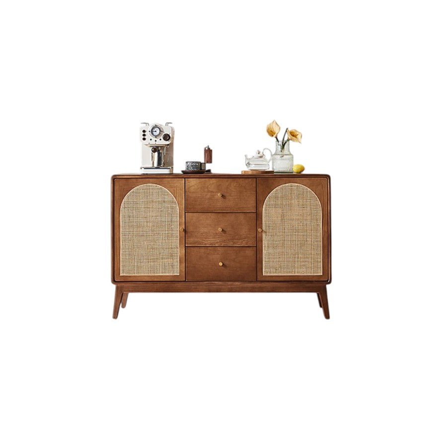 Luxander Vintage Walnut Sideboard Cabinet – Solid Wood Storage Unit with Modern Design & Spacious Compartments (130cm) - Sleek Furniture
