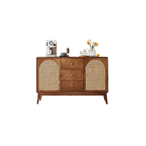 Luxander Vintage Walnut Sideboard Cabinet – Solid Wood Storage Unit with Modern Design & Spacious Compartments (130cm) - Sleek Furniture