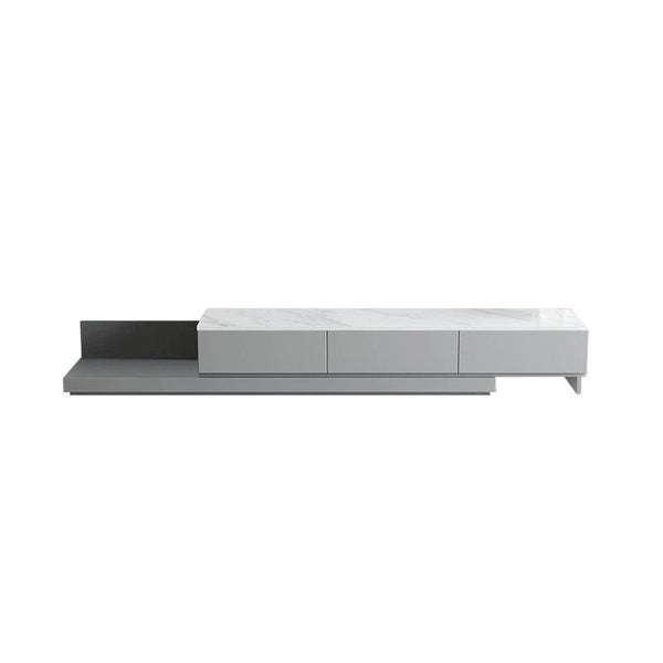 Lvinta Grey Round Nesting Coffee Table Set with Gold Base | Modern Sintered Stone Top Coffee Tables with TV Stand Function | Contemporary Living Room Center Tables - Sleek Furniture